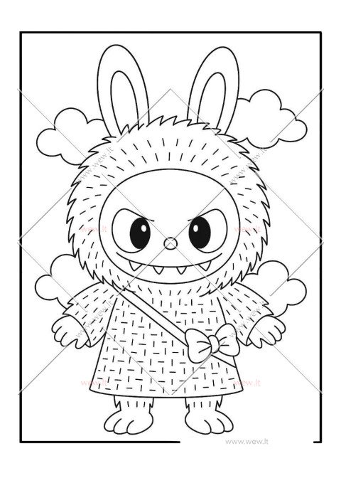 Labubu personažas spalvinti