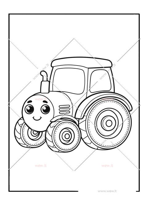Ūkio pagalbininkas traktorius spalvinti