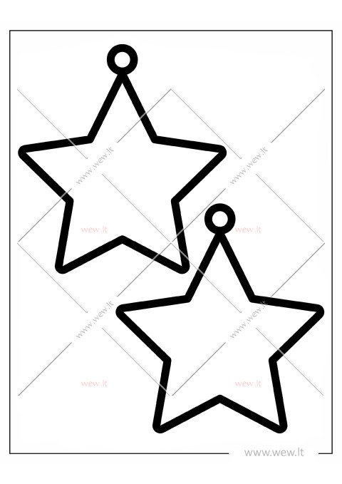 Žvaigždžių šablonas Kalėdoms iškirpti