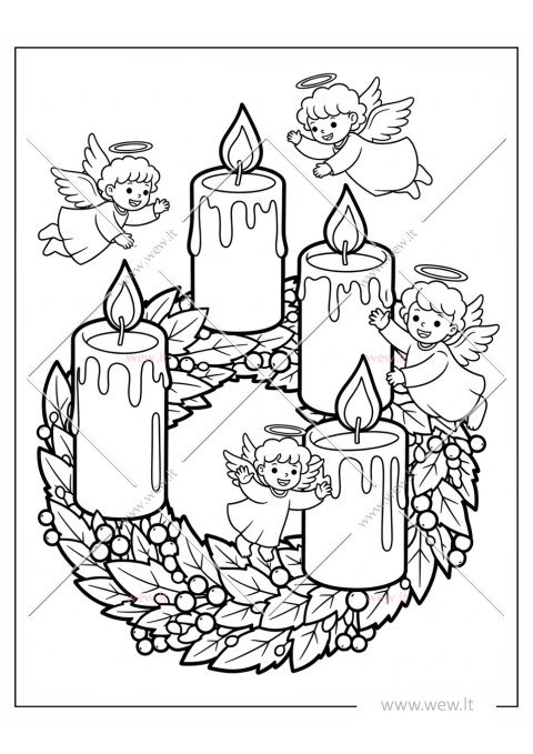 Advento vainikas su angeliukais