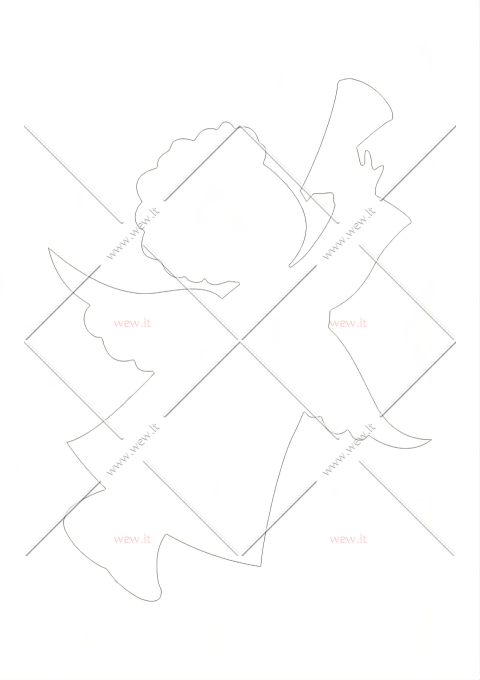 Kalėdinis angeliukas - karpinio šablonas