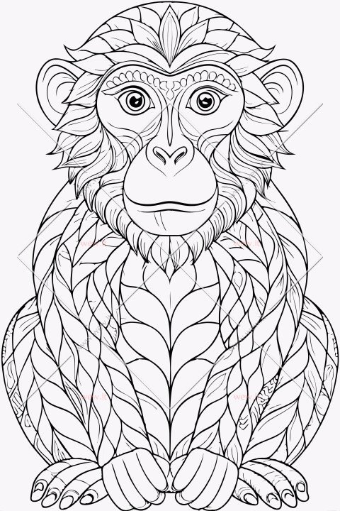 Spalvinimo Iššūkis: Beždžionė