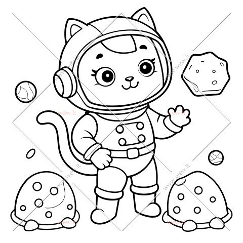 Kawaii katytė kosmonautė