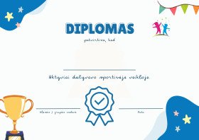 Diplomas už dalyvavimą sportinėje veikloje