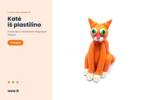 Katė iš plastilino – lipdymo darbelis vaikams (PDF)