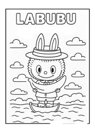 Labubu su bananu spalvinti
