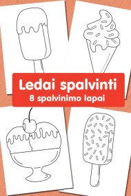 Ledų spalvinimo knygelė vaikams