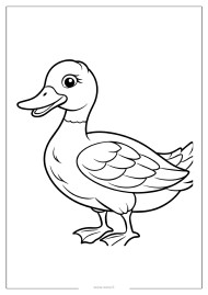 Linksma antis – paukščių spalvinimo lapas vaikams (PDF)