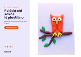 Pelėda ant šakos iš plastilino – aplikacija vaikams (PDF)