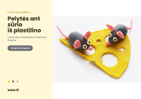 Pelytės ant sūrio iš plastilino – lipdymo darbelis vaikams (PDF)